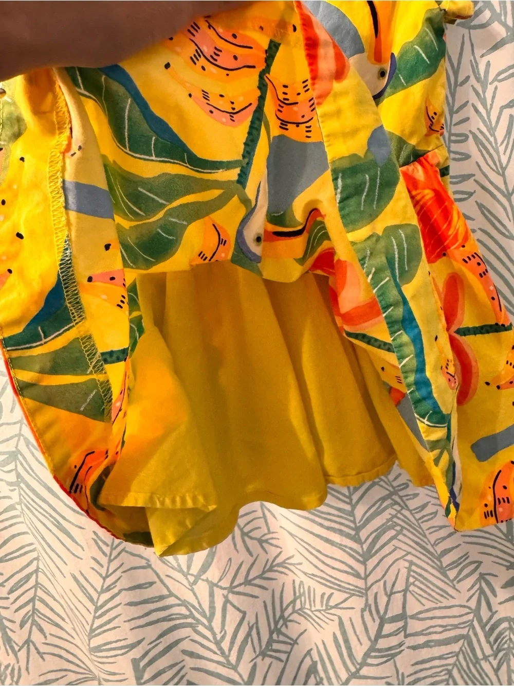 Tea Collection Tropical Floral Yellow Twirl Dress with Peek-a-boo Back - Picture 6 of 8